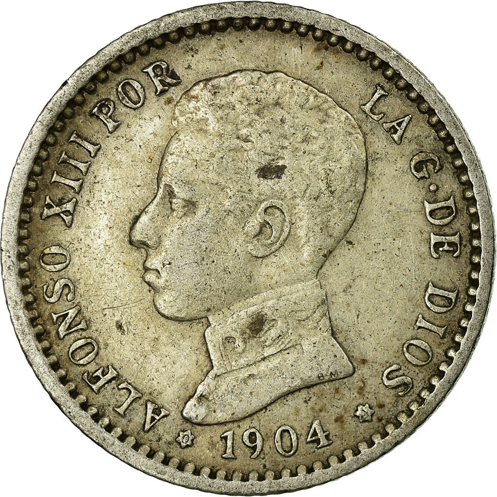 Coin, Spain, Alfonso XIII, 50 Centimos, 1904, Madrid, VF(30-35), Silver, KM:723