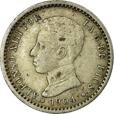 Coin, Spain, Alfonso XIII, 50 Centimos, 1904, Madrid, VF(30-35), Silver, KM:723