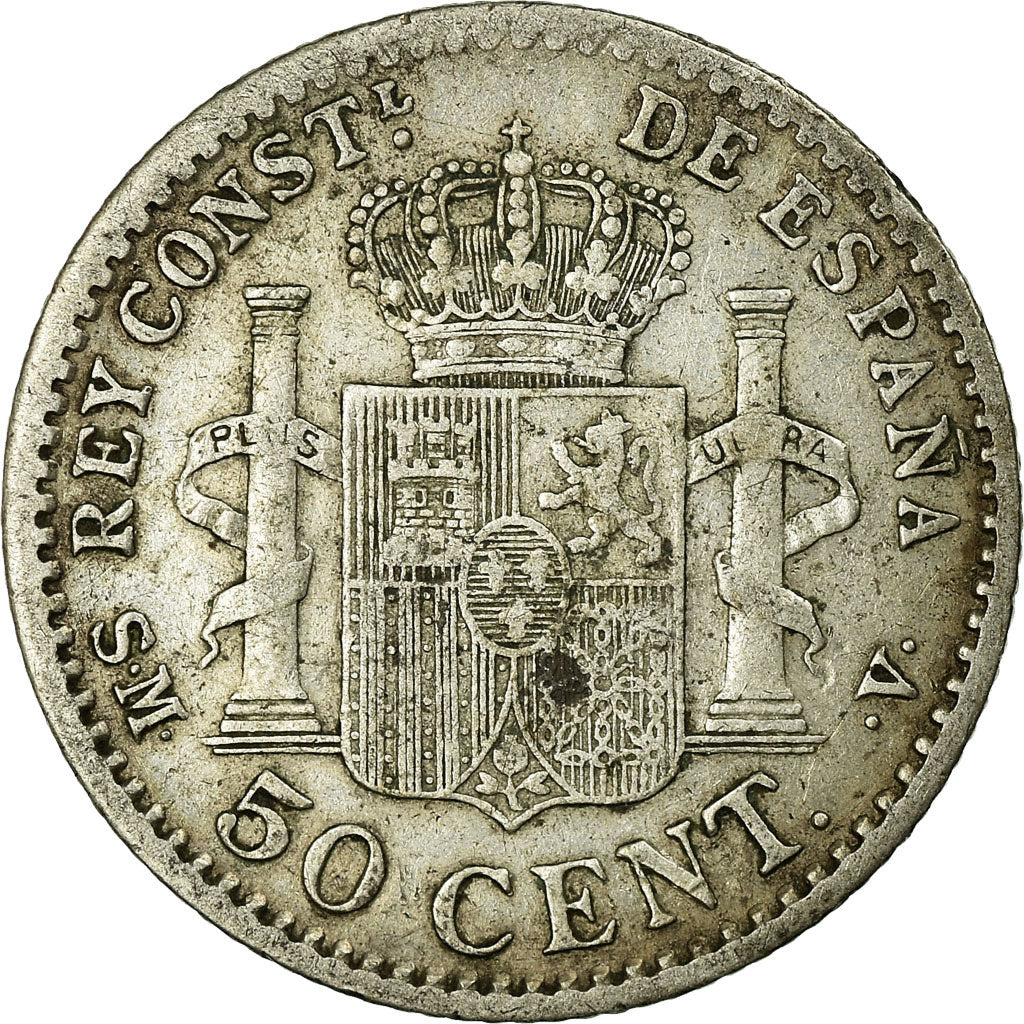 Coin, Spain, Alfonso XIII, 50 Centimos, 1904, Madrid, VF(30-35), Silver, KM:723