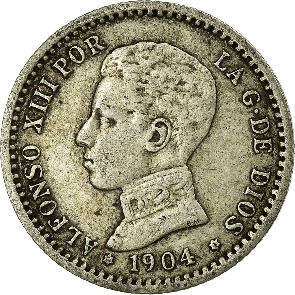 Coin, Spain, Alfonso XIII, 50 Centimos, 1904, Madrid, VF(30-35), Silver, KM:723