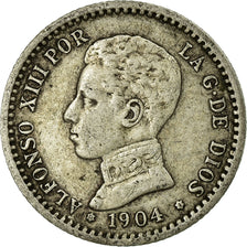 Coin, Spain, Alfonso XIII, 50 Centimos, 1904, Madrid, VF(30-35), Silver, KM:723