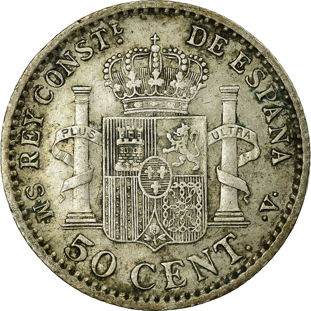 Coin, Spain, Alfonso XIII, 50 Centimos, 1904, Madrid, VF(30-35), Silver, KM:723