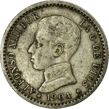 Coin, Spain, Alfonso XIII, 50 Centimos, 1904, Madrid, VF(20-25), Silver, KM:723