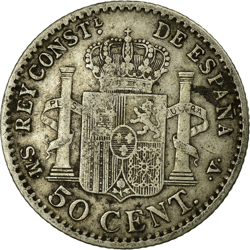 Coin, Spain, Alfonso XIII, 50 Centimos, 1904, Madrid, VF(20-25), Silver, KM:723