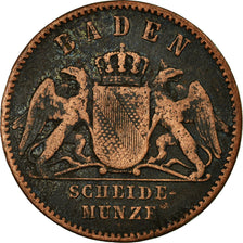Coin, German States, BADEN, Friedrich I, Kreuzer, 1865, VF(30-35), Copper