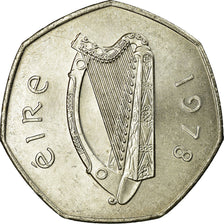 Moneda, REPÚBLICA DE IRLANDA, 50 Pence, 1978, EBC, Cobre - níquel, KM:24
