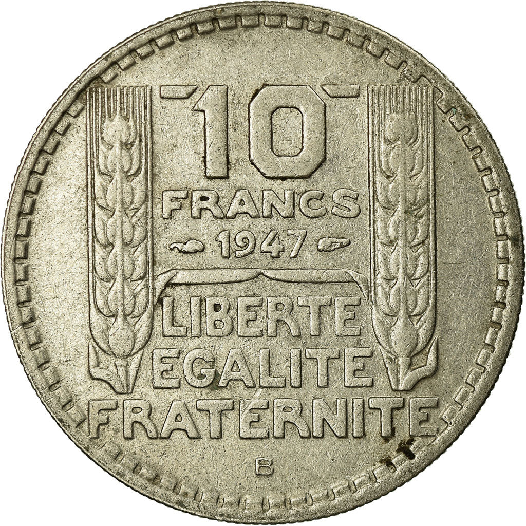 Moeda, França, Turin, 10 Francs, 1947, Beaumont - Le Roger, EF(40-45)