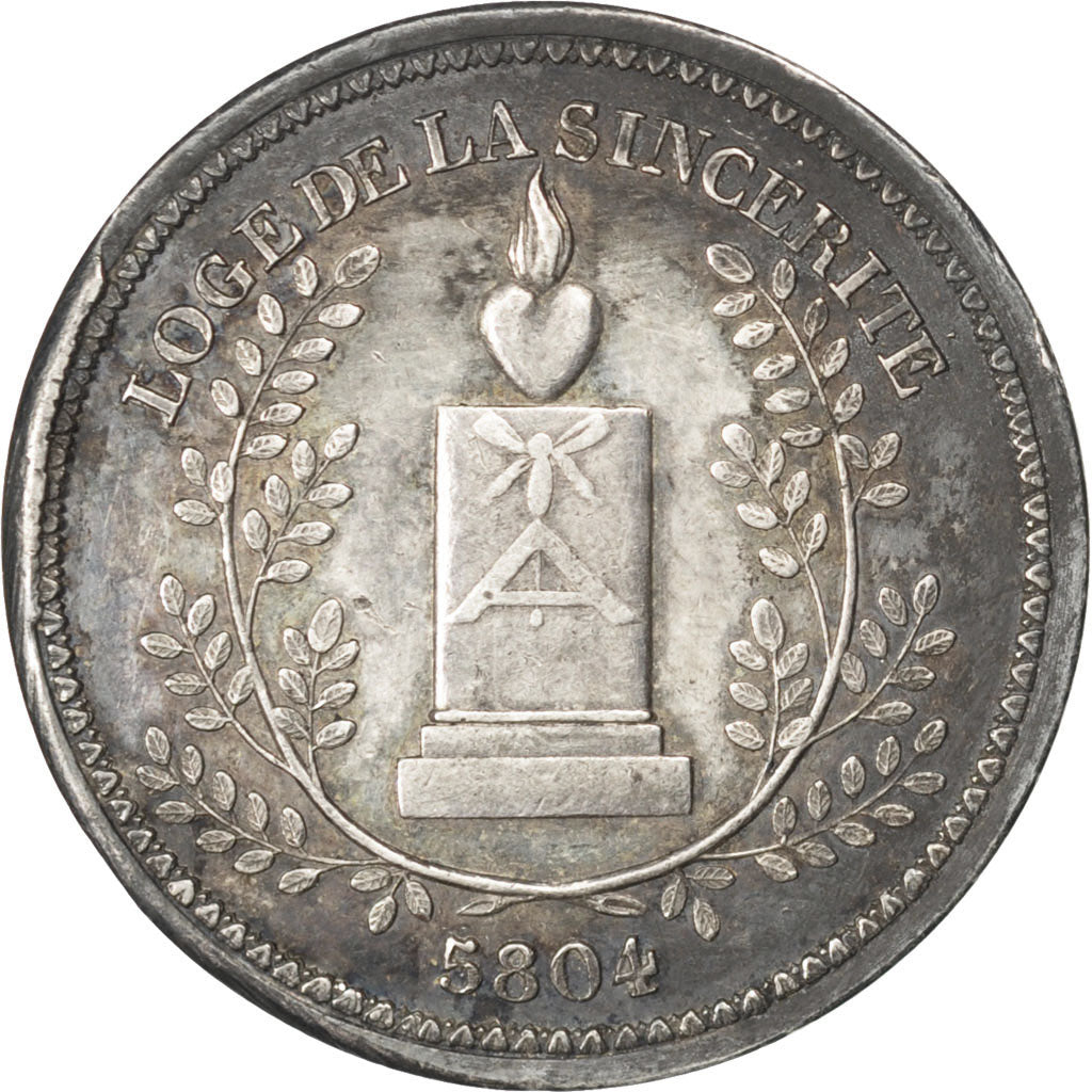 France, Masonic, Token, 1804, AU(55-58), Silver, 6.28