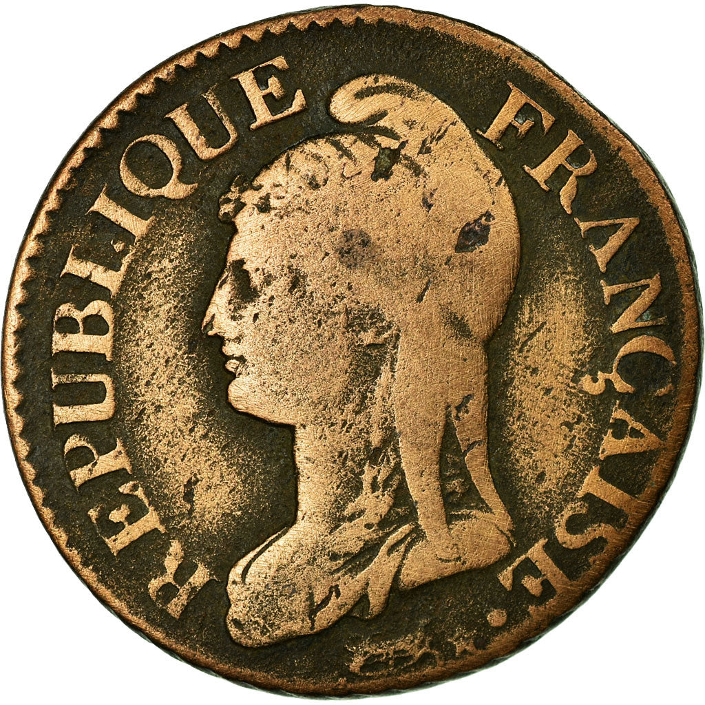 Coin, France, Dupré, 5 Centimes, AN 8, Metz, VF(30-35), Bronze, KM:640.2