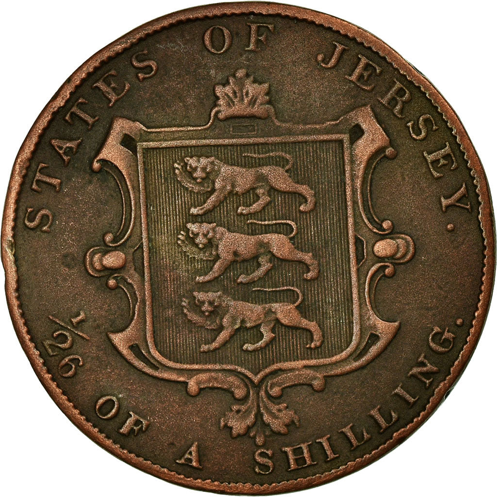 Coin, Jersey, Victoria, 1/26 Shilling, 1851, EF(40-45), Copper, KM:2