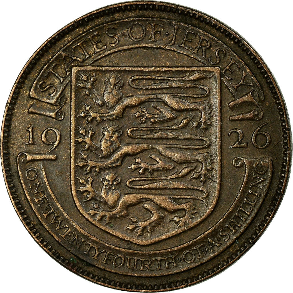 Coin, Jersey, George V, 1/24 Shilling, 1926, EF(40-45), Bronze, KM:13
