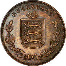 Coin, Guernsey, 8 Doubles, 1934, Heaton, Birmingham, EF(40-45), Bronze, KM:14