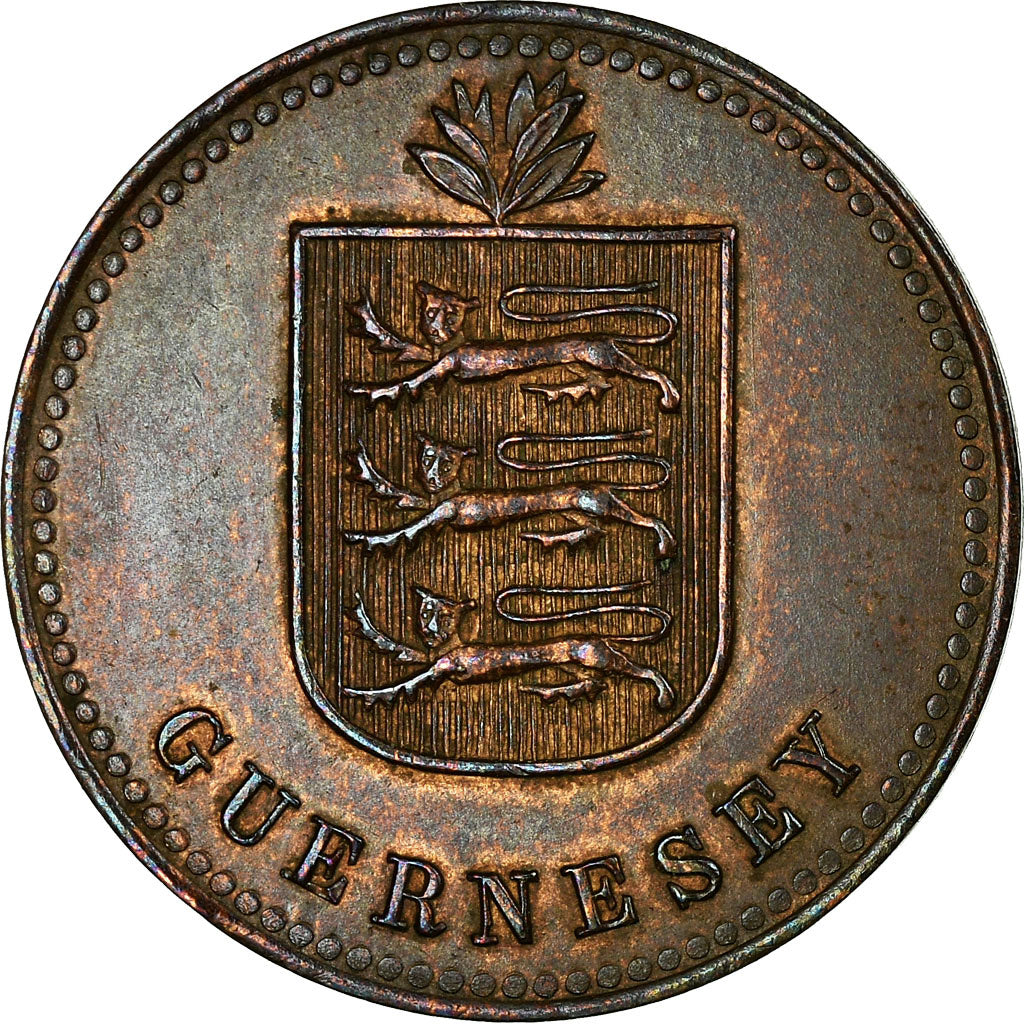 Coin, Guernsey, 4 Doubles, 1949, Heaton, EF(40-45), Bronze, KM:13