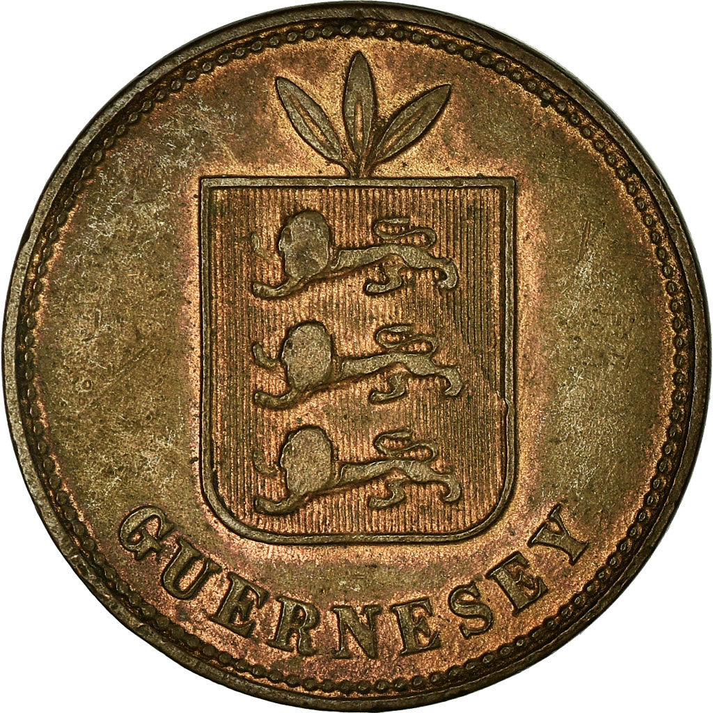 Coin, Guernsey, 4 Doubles, 1868, Heaton, Birmingham, EF(40-45), Bronze, KM:5