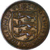 Monnaie, Guernsey, Elizabeth II, 4 Doubles, 1956, Heaton, TTB, Bronze, KM:15