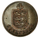 Coin, Guernsey, 2 Doubles, 1929, Heaton, Birmingham, EF(40-45), Bronze Plated