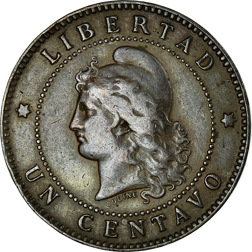 Coin, Argentina, Centavo, 1893, EF(40-45), Bronze, KM:32