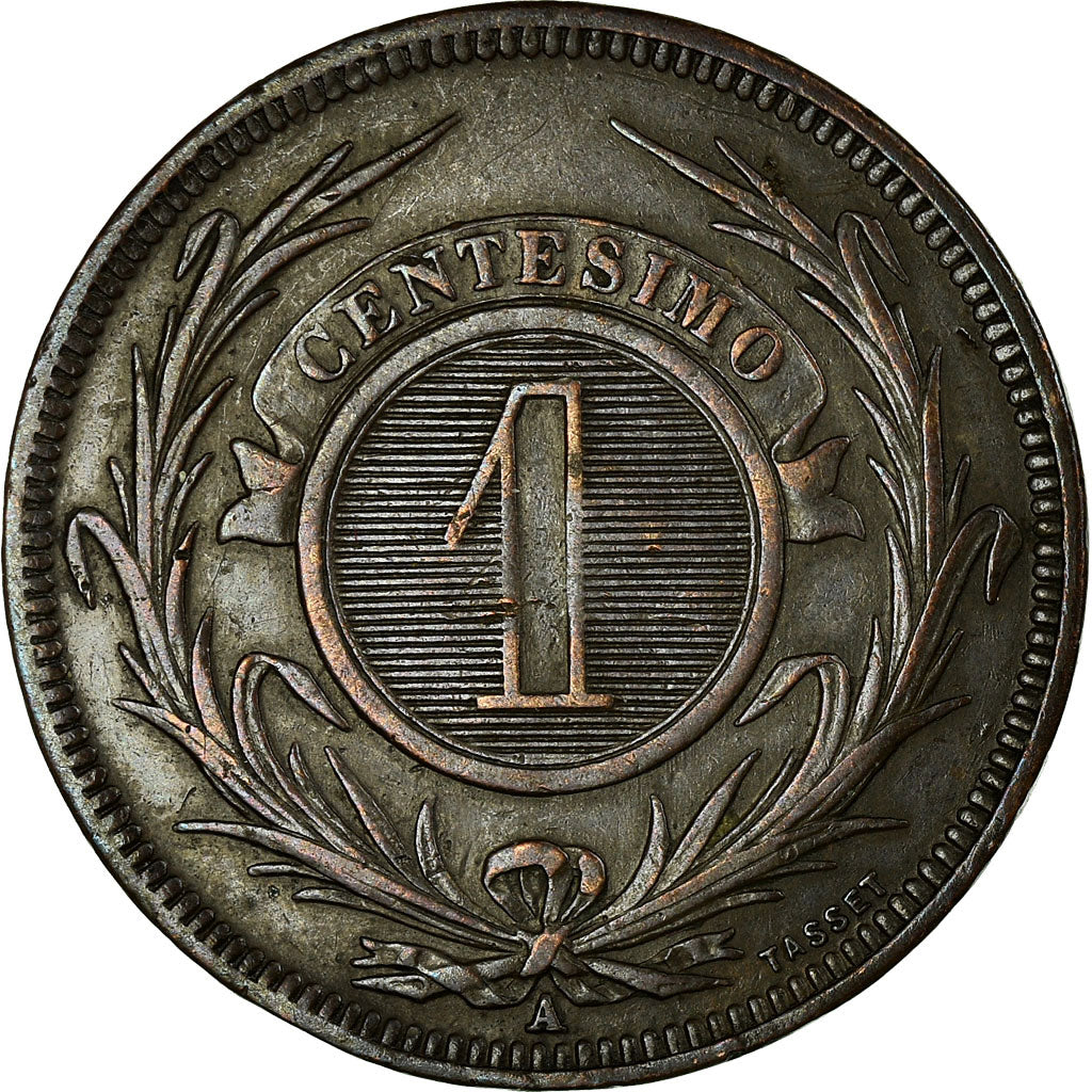 Coin, Uruguay, Centesimo, 1869, Uruguay Mint, Paris, Berlin, Vienna, EF(40-45)