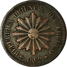 Coin, Uruguay, 2 Centesimos, 1869, Uruguay Mint, Paris, Berlin, Vienna