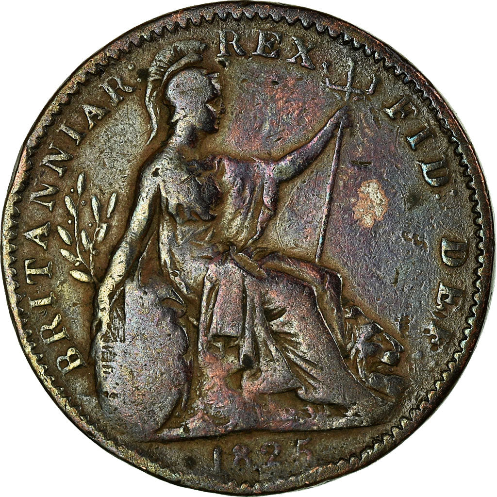 Coin, Great Britain, George IV, Farthing, 1825, EF(40-45), Copper, KM:677