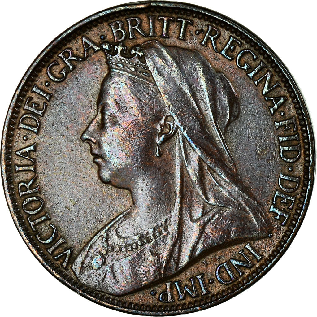 Coin, Great Britain, Victoria, Farthing, 1900, AU(55-58), Bronze, KM:788.2