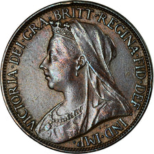 Coin, Great Britain, Victoria, Farthing, 1900, AU(55-58), Bronze, KM:788.2
