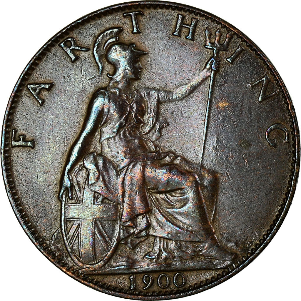 Coin, Great Britain, Victoria, Farthing, 1900, AU(55-58), Bronze, KM:788.2