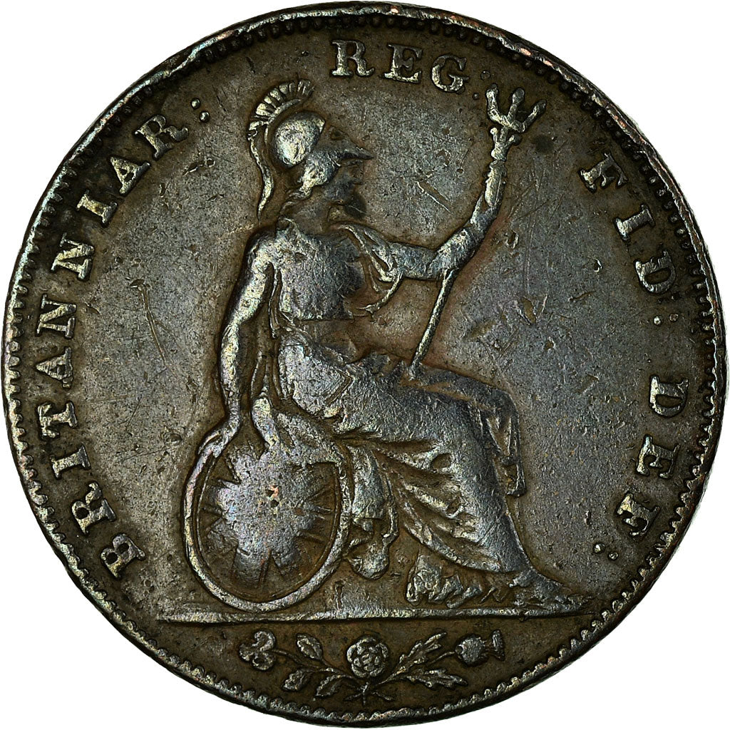 Coin, Great Britain, Victoria, Farthing, 1843, VF(30-35), Copper, KM:725