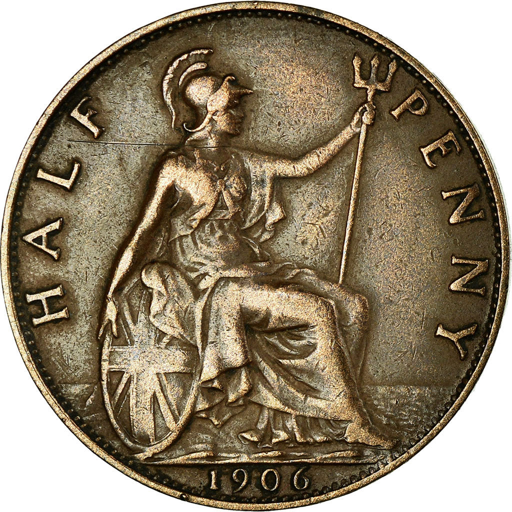 Coin, Great Britain, Edward VII, 1/2 Penny, 1906, EF(40-45), Bronze, KM:793.2