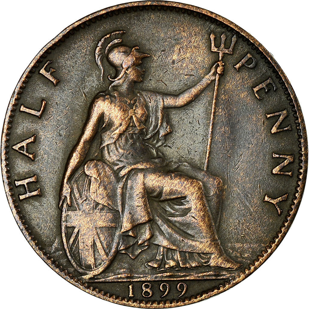 Monnaie, Grande-Bretagne, Victoria, 1/2 Penny, 1899, TTB, Bronze, KM:789