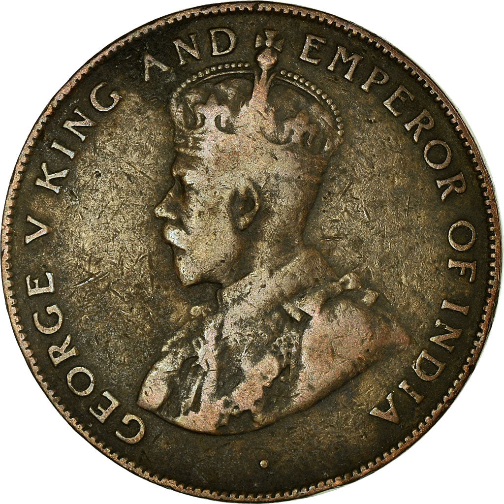 Coin, Mauritius, George V, 5 Cents, 1924, VF(30-35), Bronze, KM:14