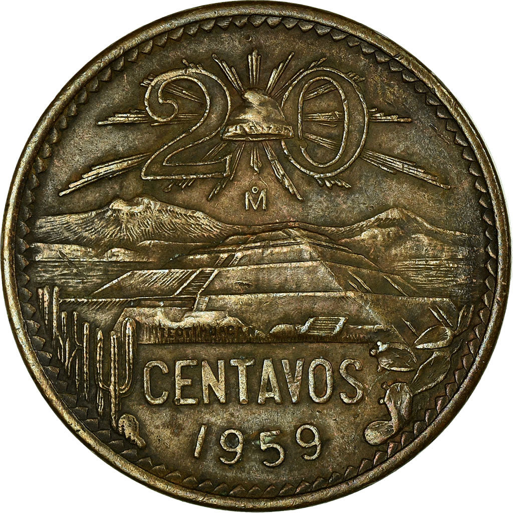 Monnaie, Mexique, 20 Centavos, 1959, Mexico City, SUP, Bronze, KM:440