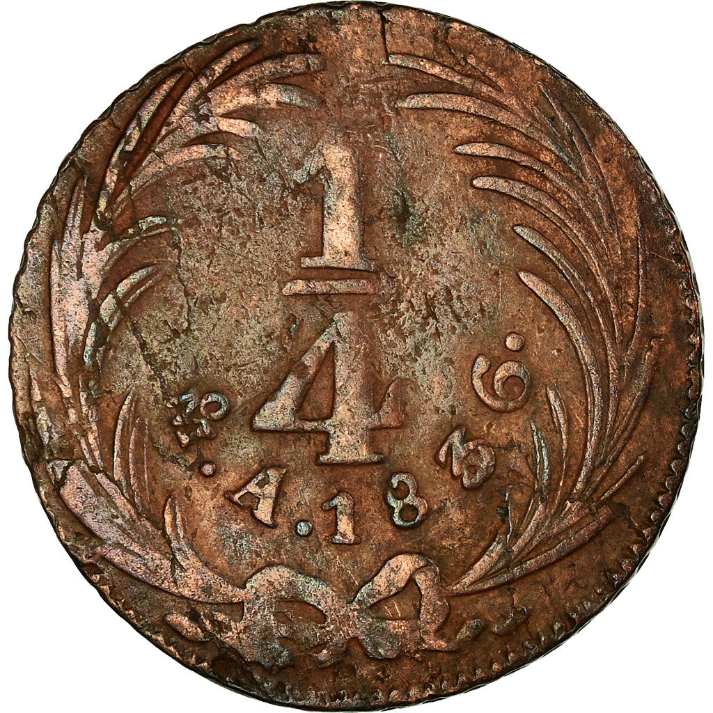 Coin, Mexico, 1/4 Real, Un Quarto/Una Quartilla, 1836, Mexico City, VF(30-35)