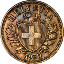 Coin, Switzerland, 2 Rappen, 1930, Bern, EF(40-45), Bronze, KM:4.2