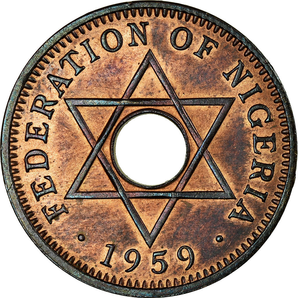 Monnaie, Nigéria, Elizabeth II, 1/2 Penny, 1959, TTB, Bronze, KM:1