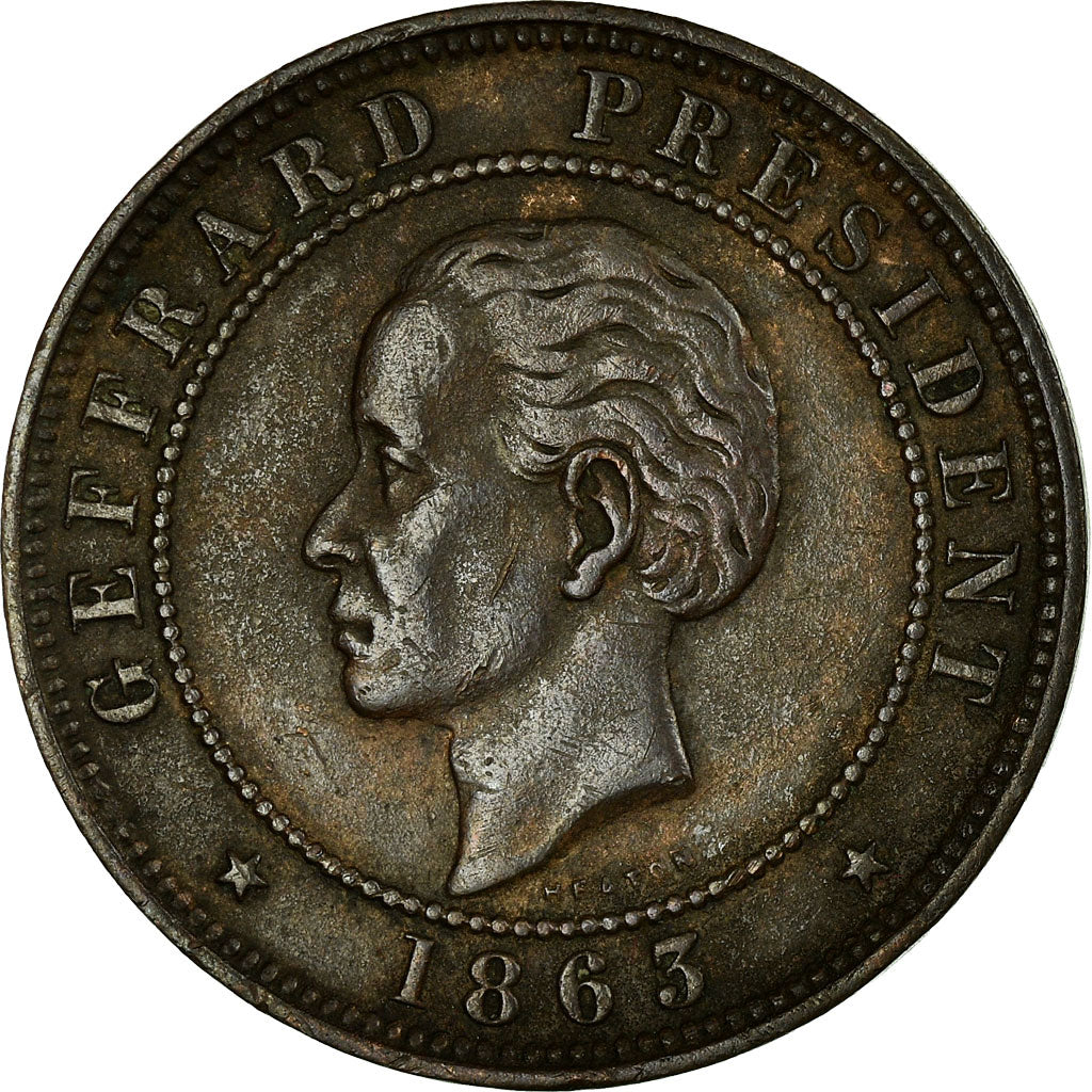 Coin, Haiti, 20 Centimes, 1863, AU(55-58), Bronze, KM:41