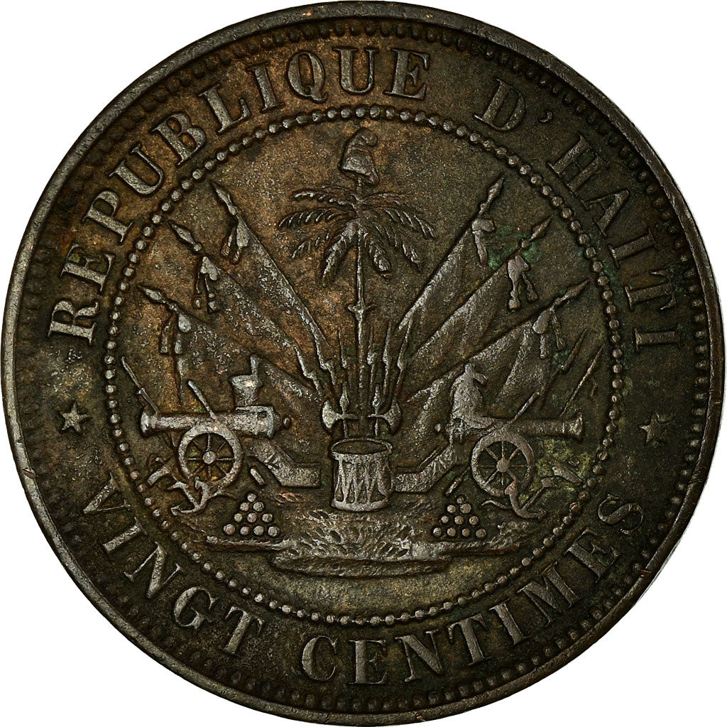 Coin, Haiti, 20 Centimes, 1863, AU(55-58), Bronze, KM:41