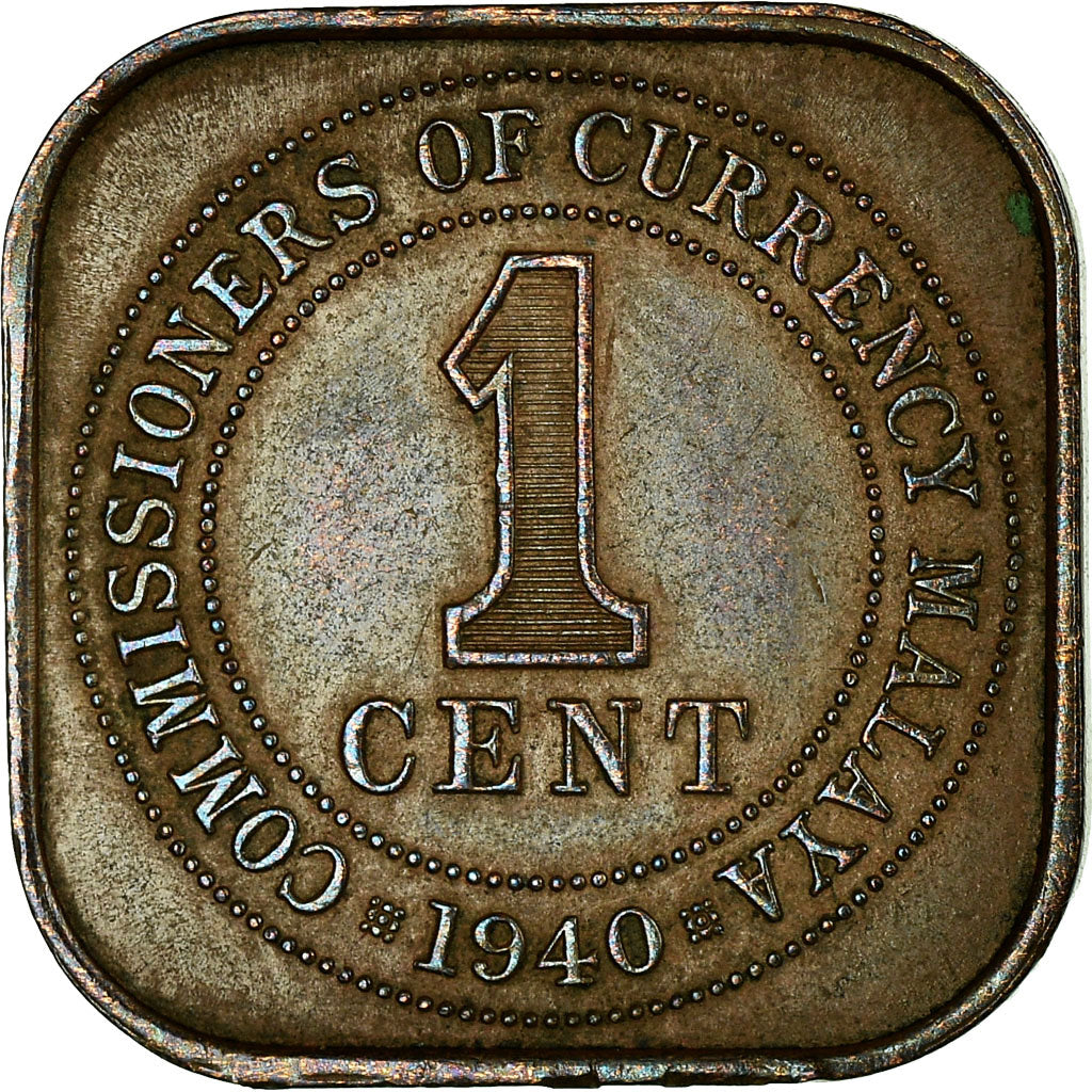 Moeda, MALAIA, Cent, 1940, EF(40-45), Bronze, KM:2