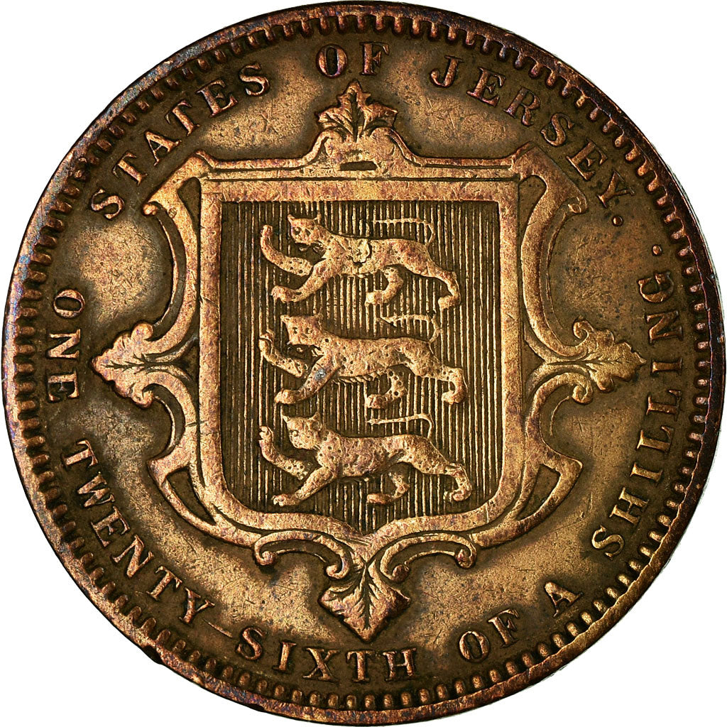 Coin, Jersey, Victoria, 1/26 Shilling, 1871, VF(30-35), Bronze, KM:4