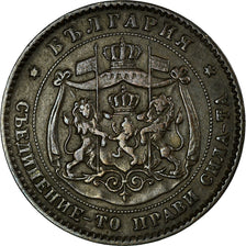 Coin, Bulgaria, Alexander  I, 5 Stotinki, 1881, AU(55-58), Bronze, KM:2