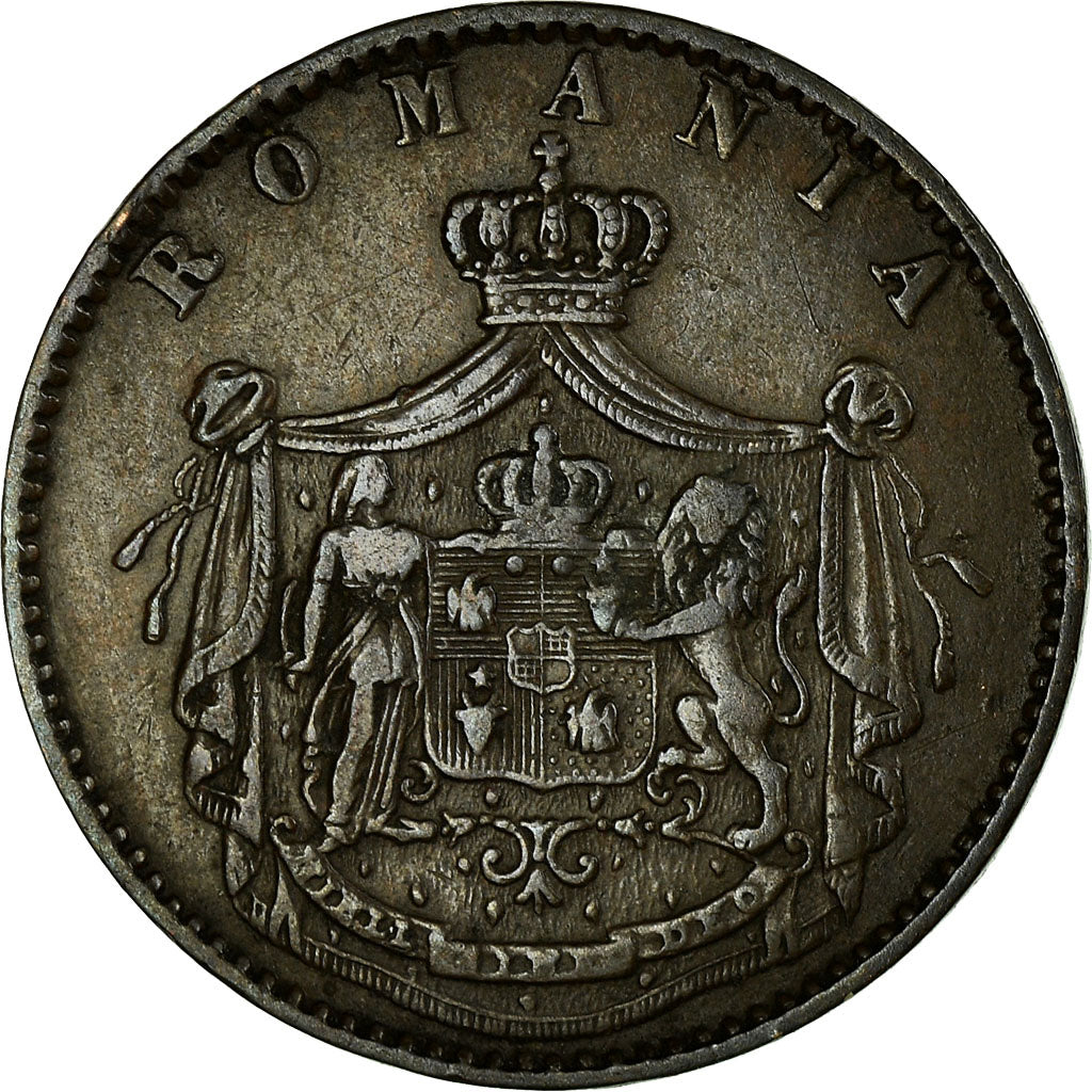 Coin, Romania, Carol I, 5 Bani, 1867, EF(40-45), Copper, KM:3.2