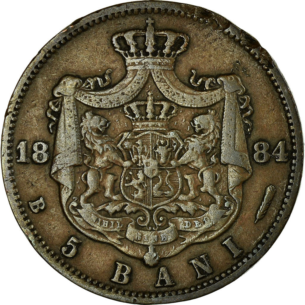 Coin, Romania, Carol I, 5 Bani, 1884, EF(40-45), Copper, KM:19