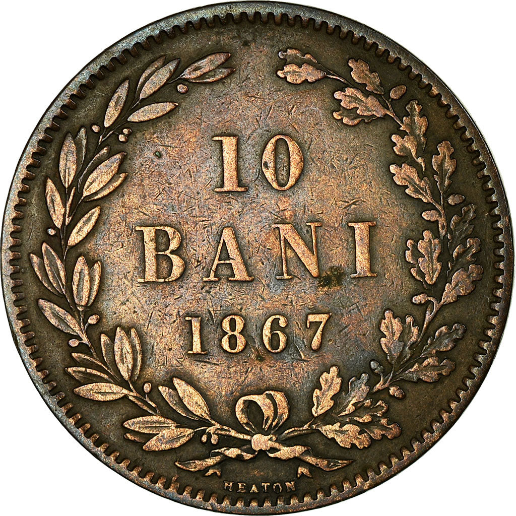 Coin, Romania, Carol I, 10 Bani, 1867, EF(40-45), Copper, KM:4.1