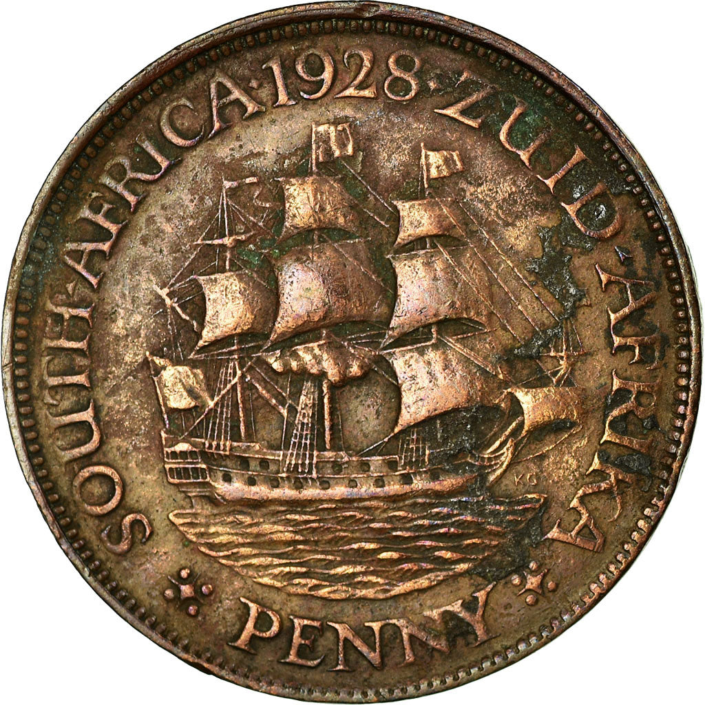 Monnaie, Afrique du Sud, George V, Penny, 1928, TTB, Bronze, KM:14.2