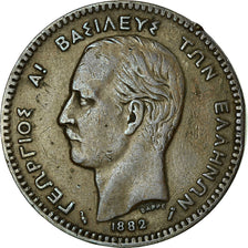 Coin, Greece, George I, 10 Lepta, 1882, EF(40-45), Copper, KM:55