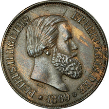 Coin, Brazil, Pedro II, 20 Reis, 1869, EF(40-45), Bronze, KM:474