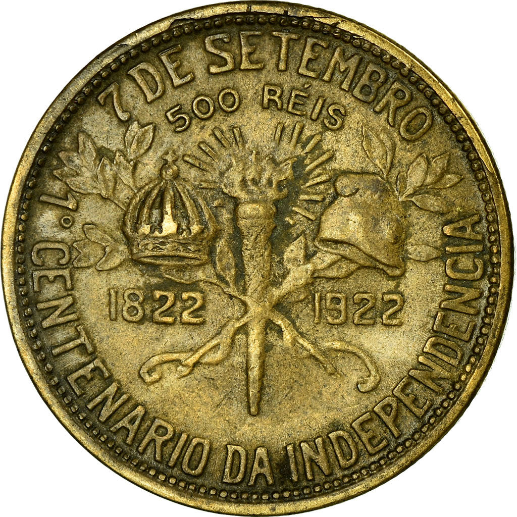 Coin, Brazil, 500 Reis, 1922, VF(30-35), Aluminum-Bronze, KM:521.1