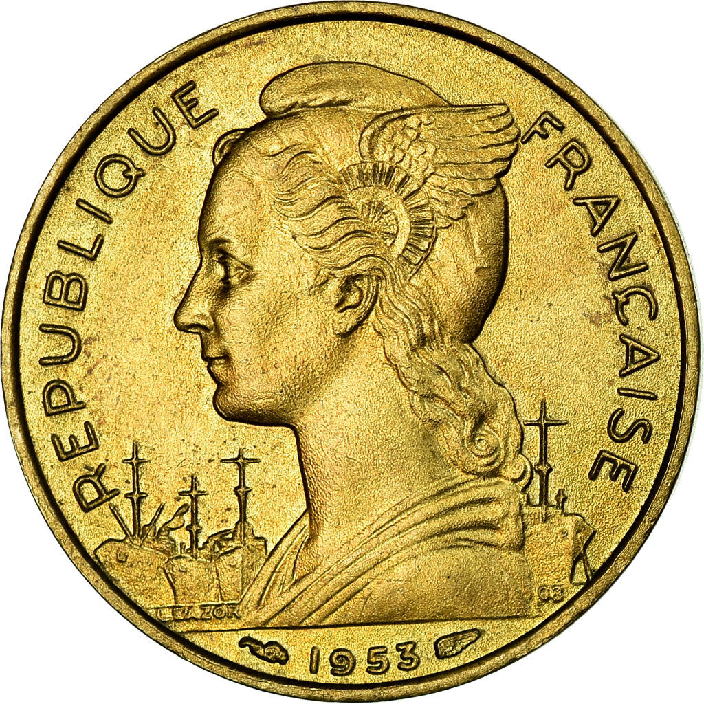 Monnaie, Madagascar, 20 Francs, 1953, Paris, SUP, Aluminum-Bronze, KM:7
