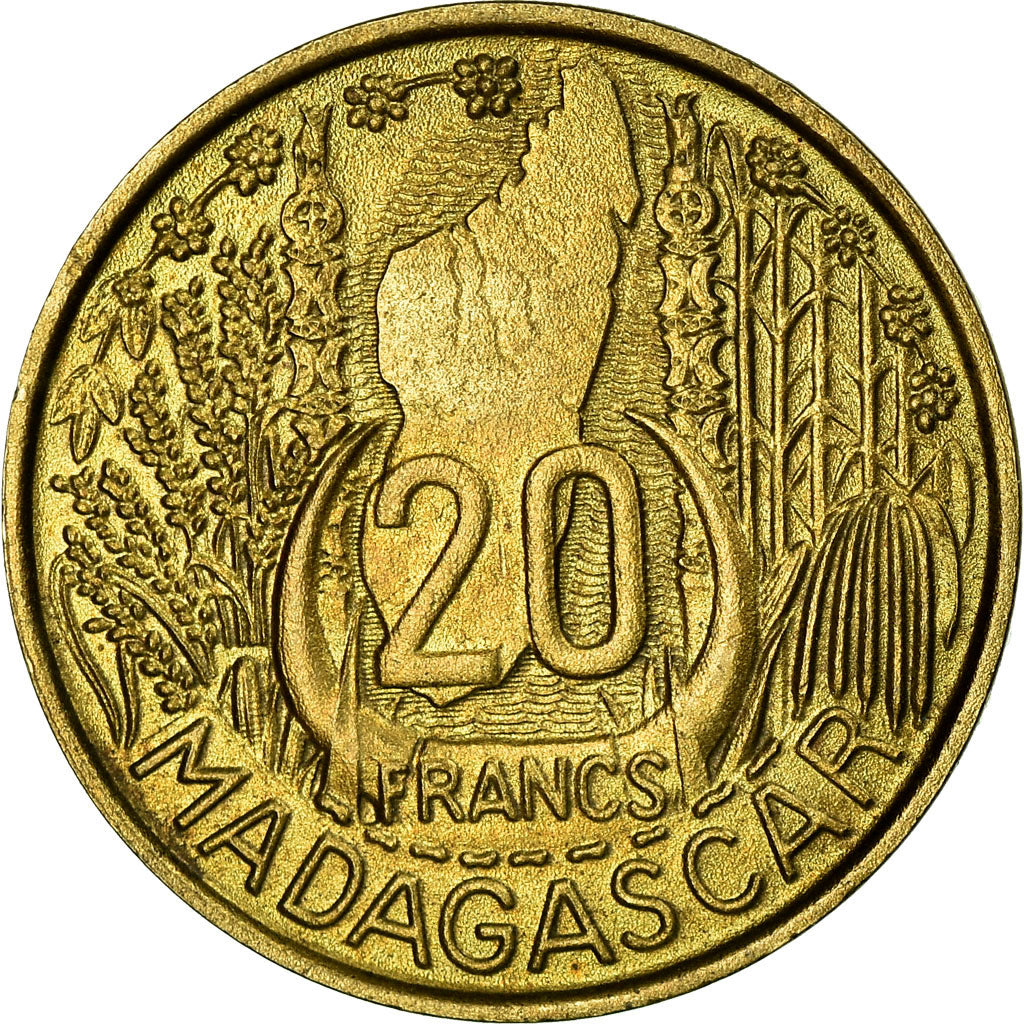 Monnaie, Madagascar, 20 Francs, 1953, Paris, SUP, Aluminum-Bronze, KM:7