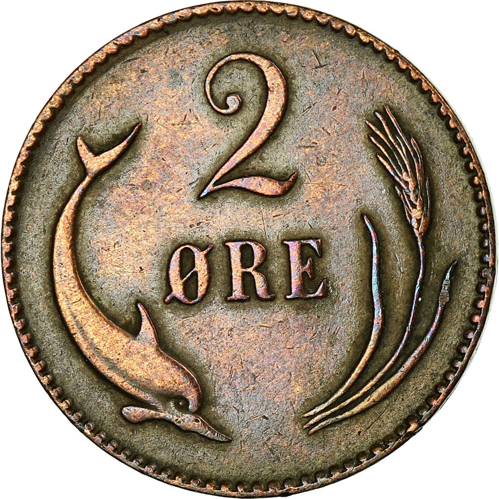 Munten, Denemarken, Christian IX, 2 Öre, 1874, Copenhagen, ZF, Bronze, KM:793.1